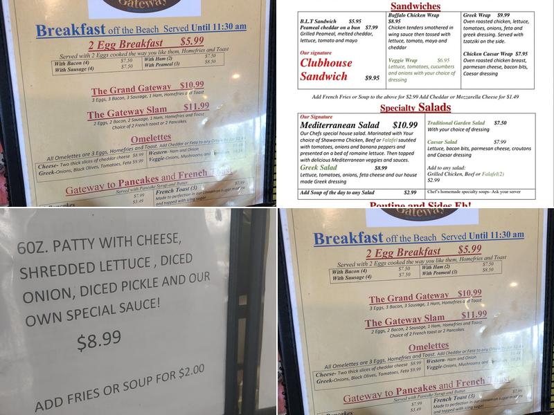 Crystal Beach Gateway Menu