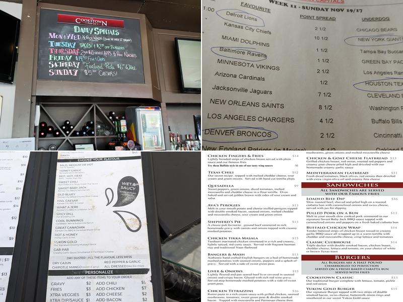 The Cookstown Pub Co Menu