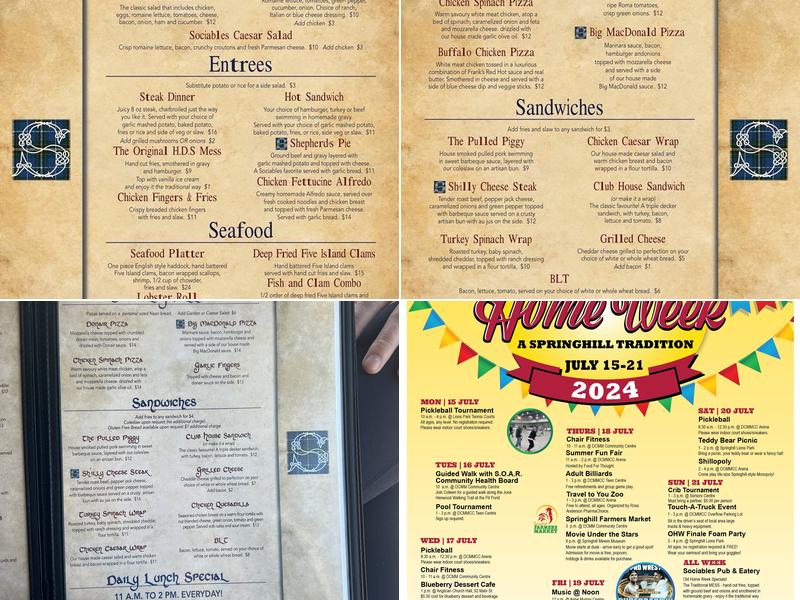 Sociables Pub and Eatery Menu