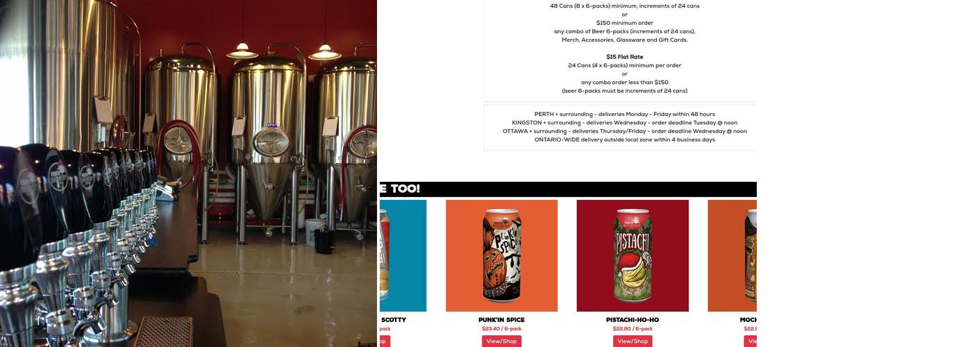 Perth Brewery Menu