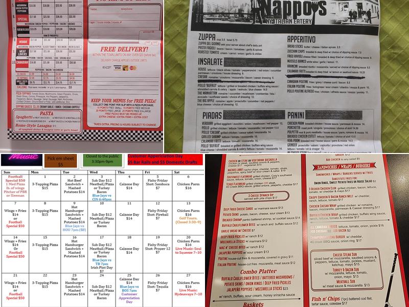 Nappo's Sports Bar and Pub Menu