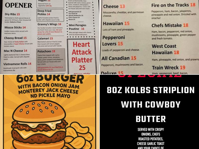 Tracks Pub Menu
