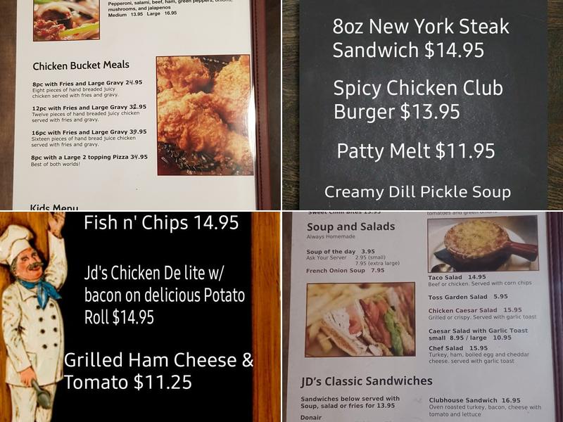 JD's Restaurant & Pizza Menu