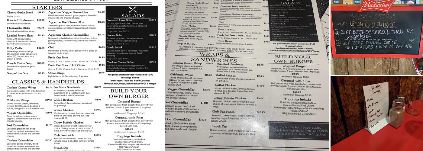 Fatty Patty's Menu