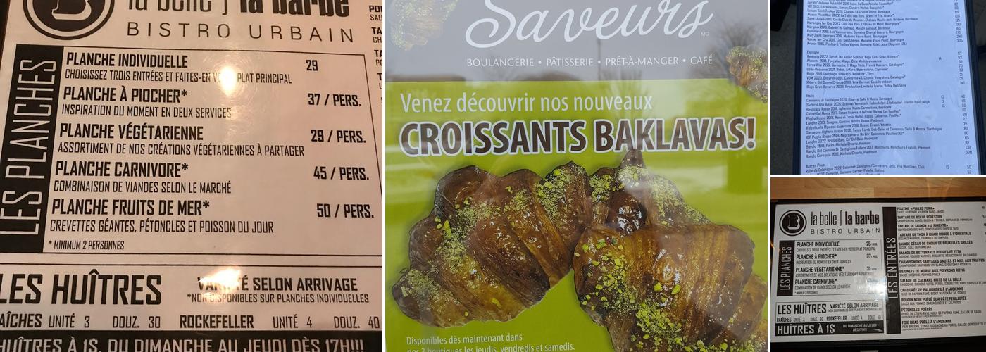 La Belle et La Barbe - Bistro Urbain Menu
