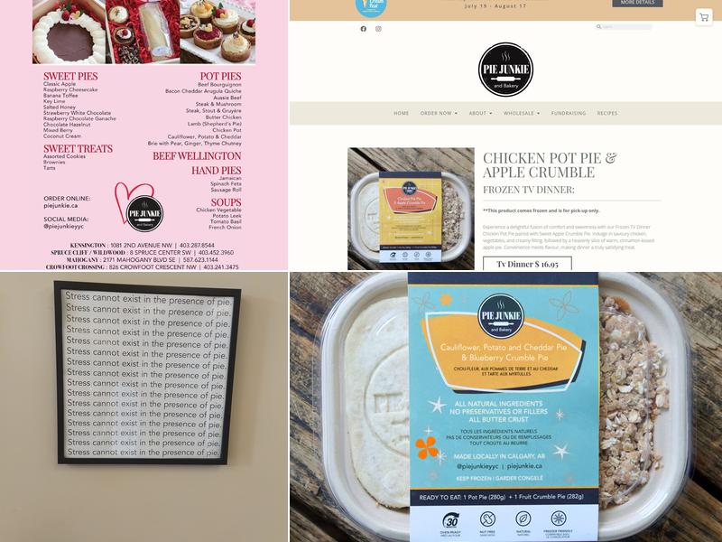 Pie Junkie Menu