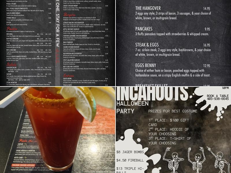 In Cahoots Bar & Grill Inc Menu