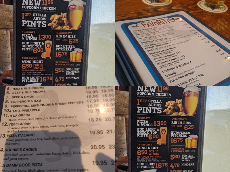 Ducks On The Roof Menu