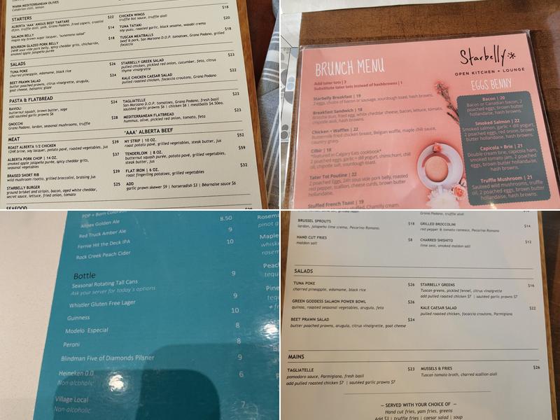 Starbelly Open Kitchen & Lounge Menu