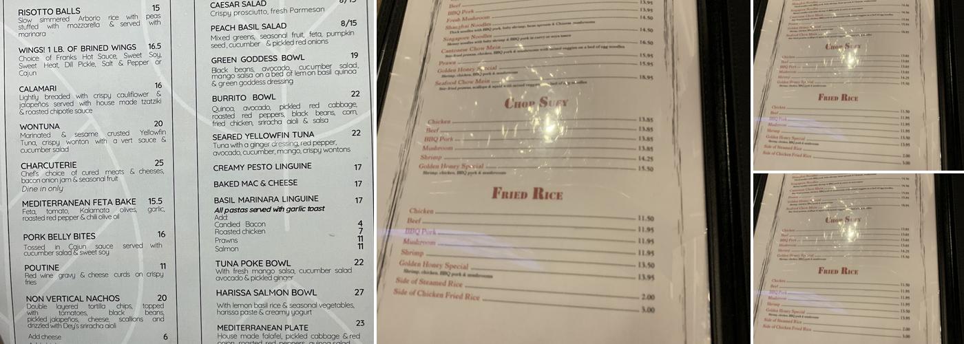 Galloway Lounge The Menu