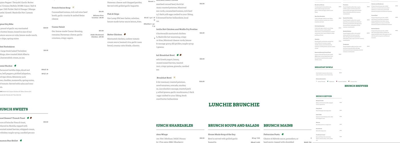 Dixon's Public House Menu