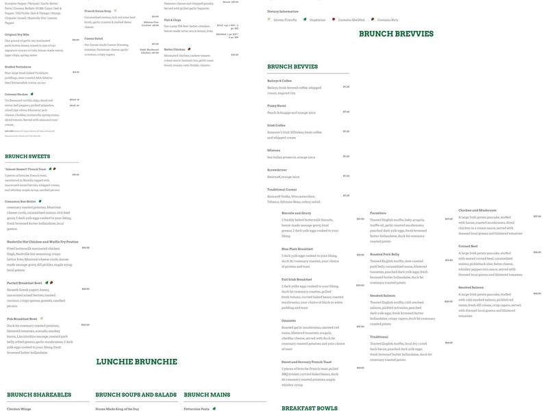 Dixon's Public House Menu