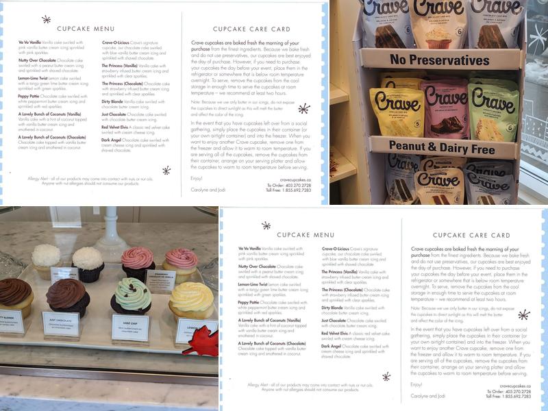 Crave Cupcakes Menu