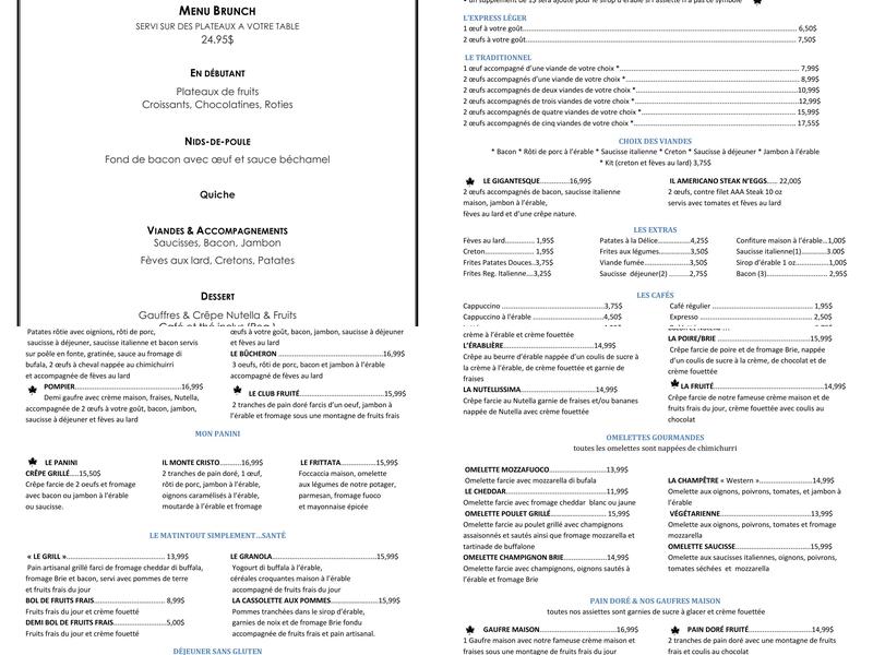 Les Délices De Rosa Menu
