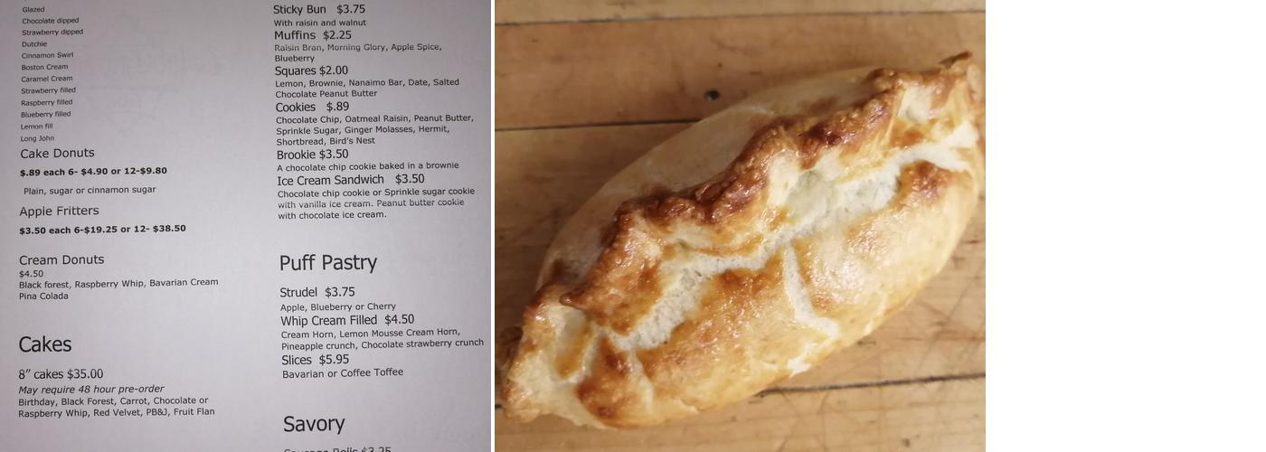 Rolling Pin Bakery Menu