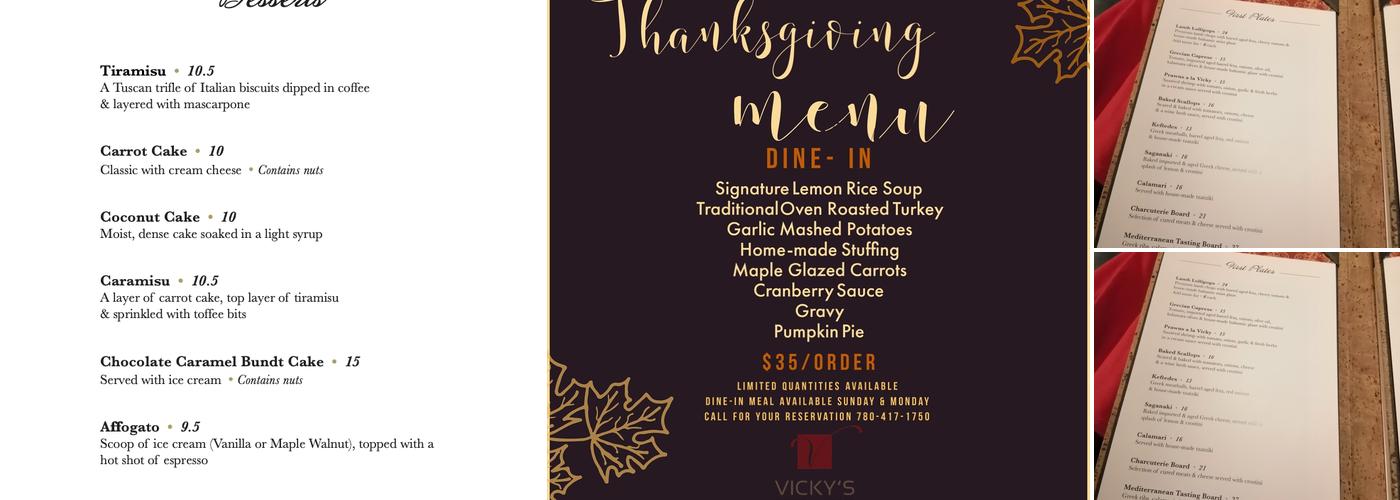 Vicky's Bistro and Wine Bar Menu