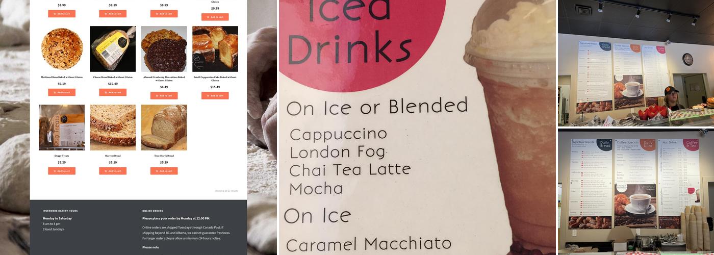 The Invermere Bakery Menu