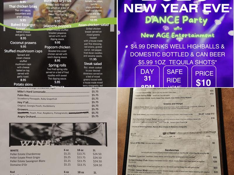 Jake’s Pub and Grill Menu