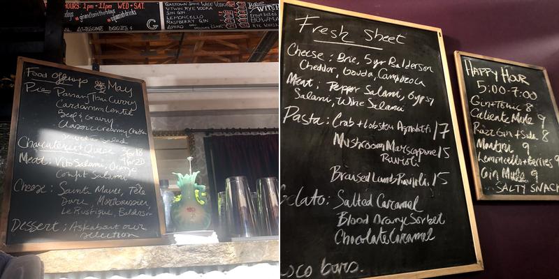 Raincity Distillery Menu