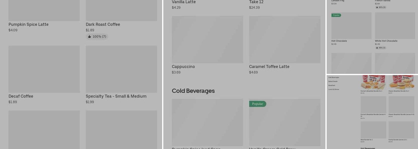 Tim Hortons Menu