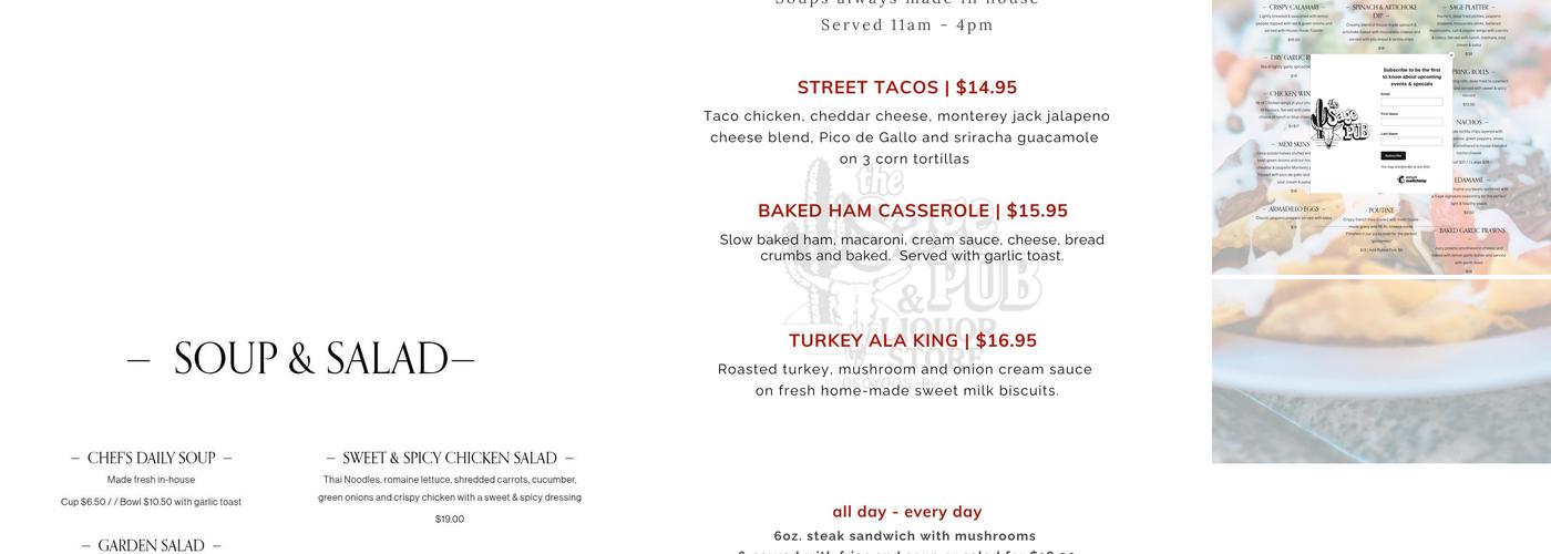 The Sage Pub & Liquor Store Menu