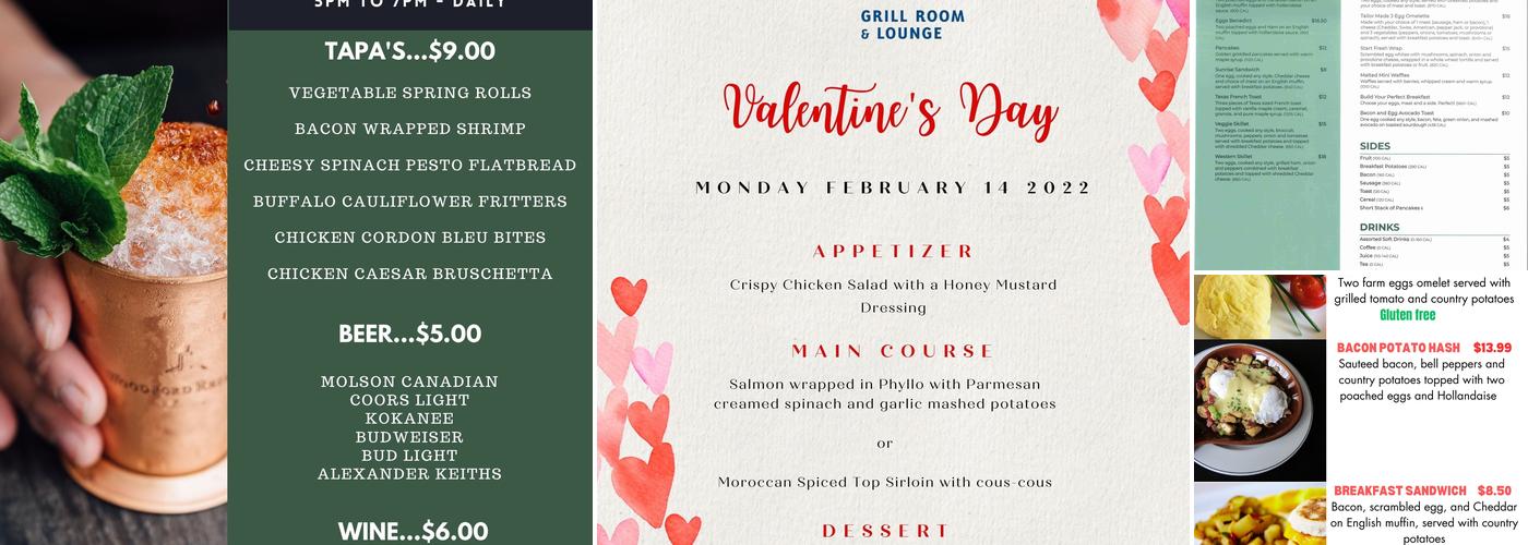 Sol Grill Room & Lounge Osoyoos Menu