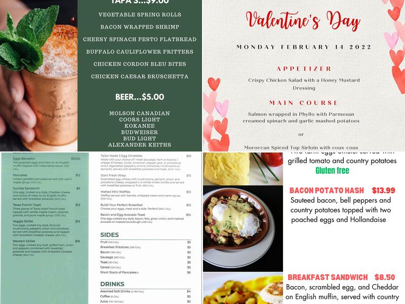 Sol Grill Room & Lounge Osoyoos Menu