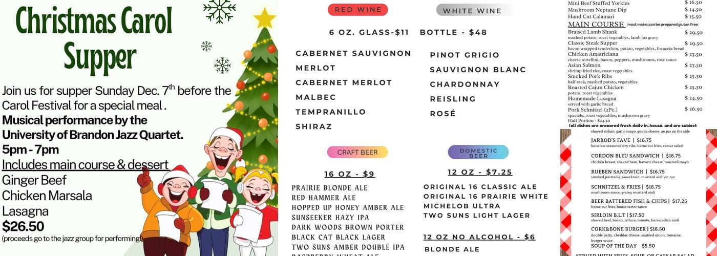 Cork & Bone Bistro Menu