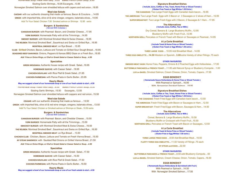 The Buttery Restaurant Menu