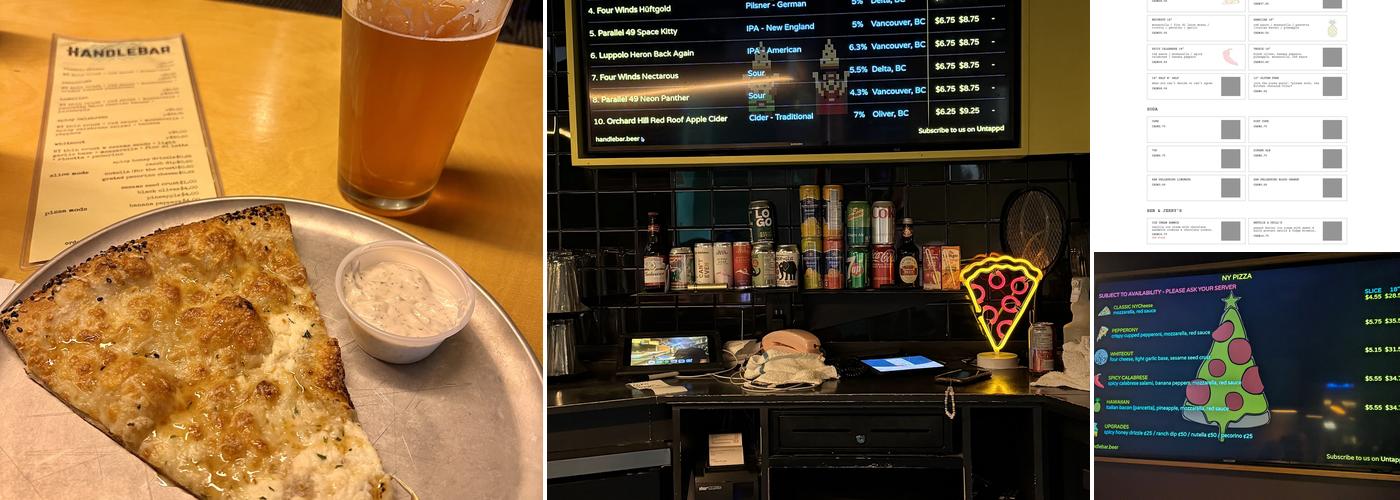 HandleBar Pizza Menu