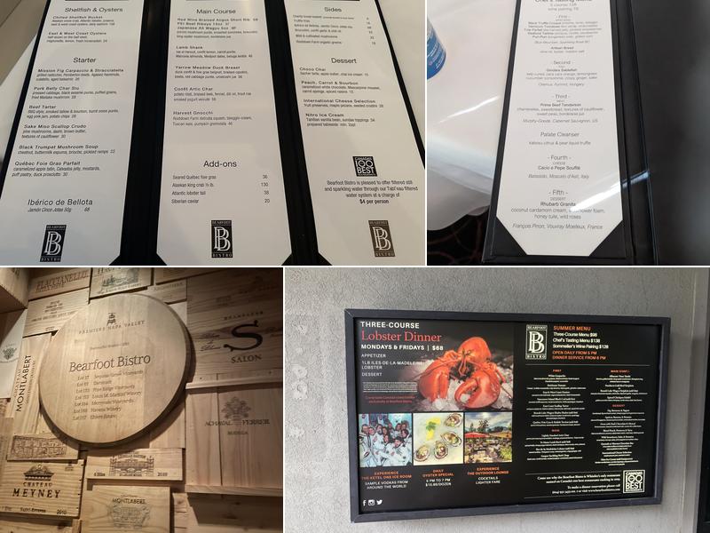 Bearfoot Bistro Menu