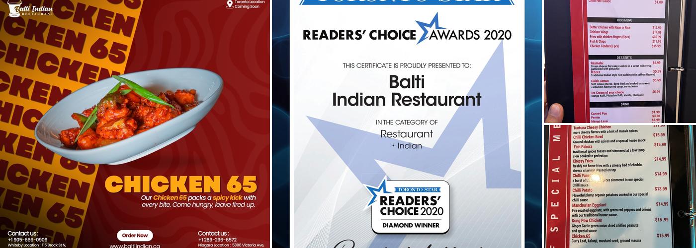 Balti Indian Restaurant Menu