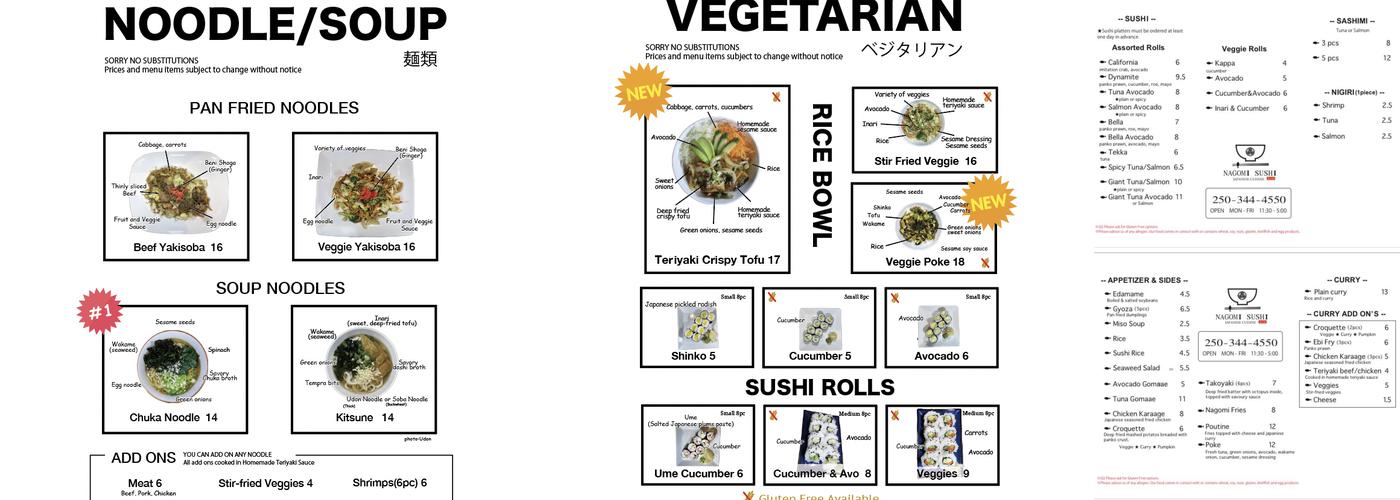Nagomi Sushi Menu