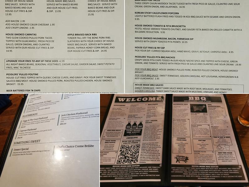 Peddlers Creek BBQ Menu