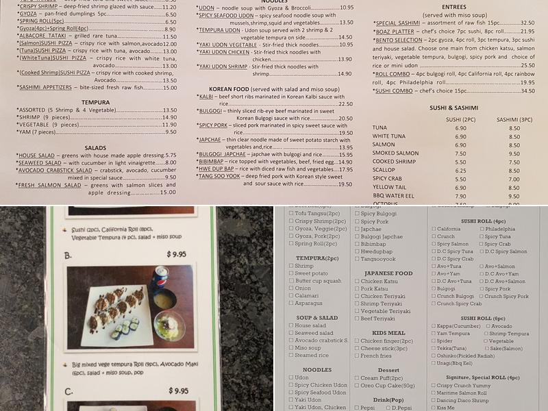 Boaz Restaurant Menu