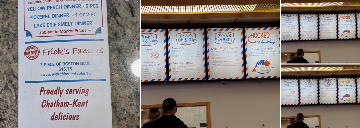 Frick's Fish & Chips Menu
