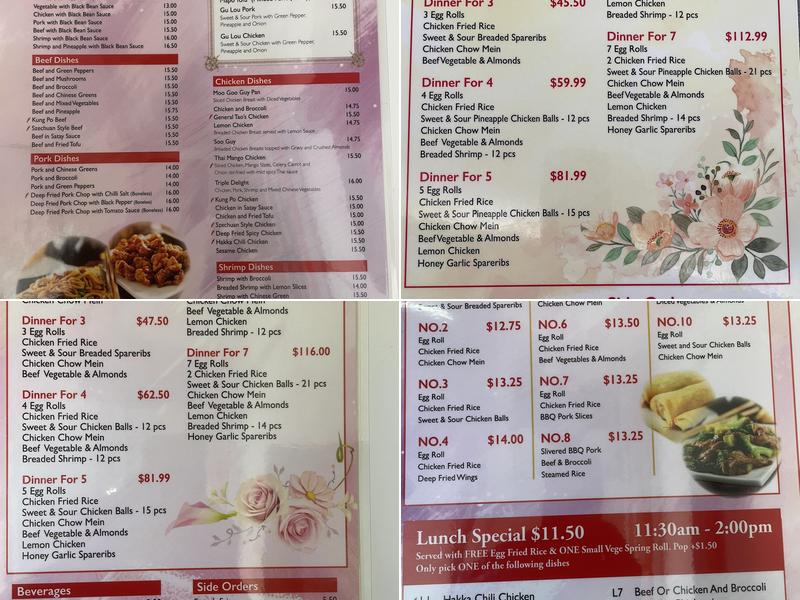 yang‘s fine kitchen Menu