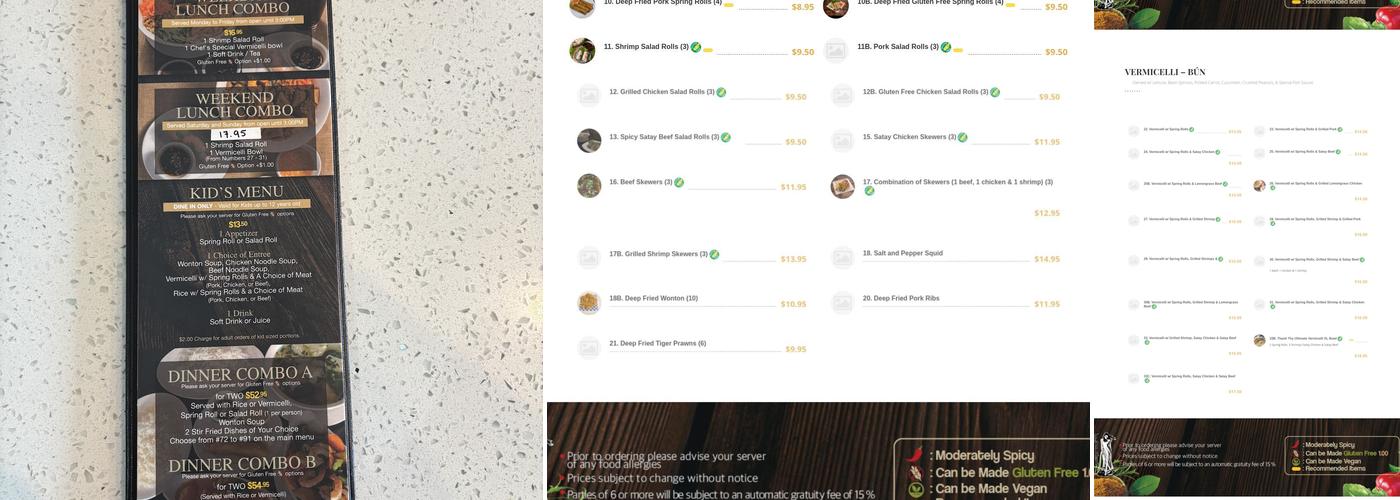 Thanh Thy Menu