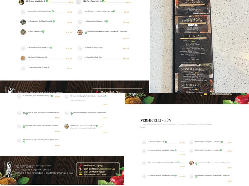 Thanh Thy Menu