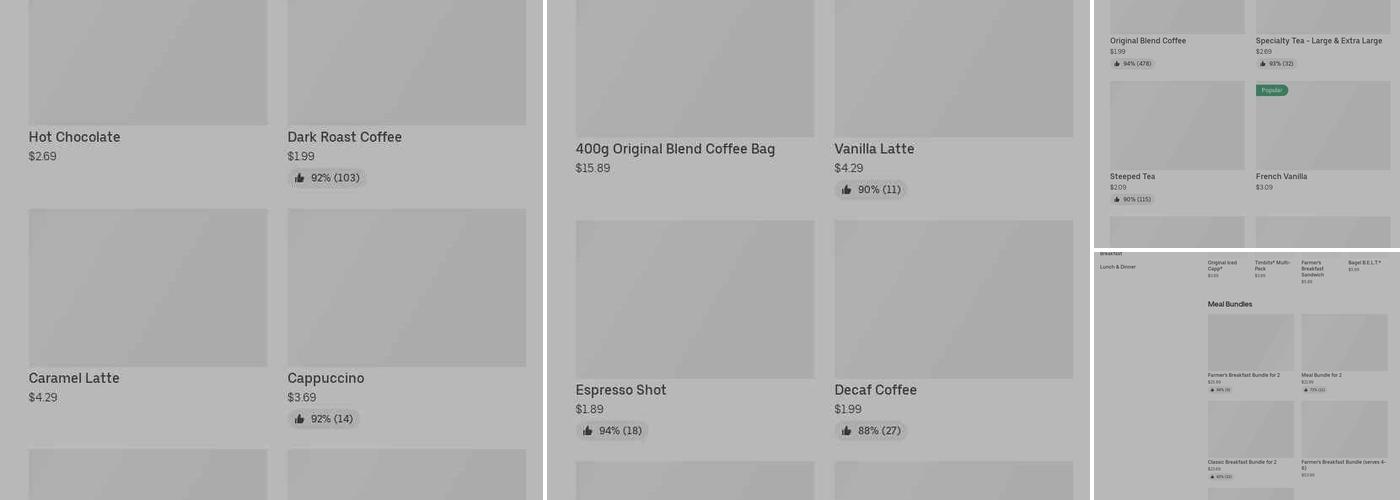 Tim Hortons Menu
