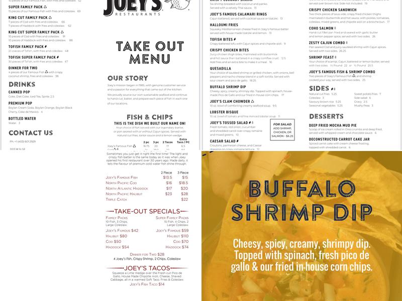 Joey’s Seafood Restaurants Menu