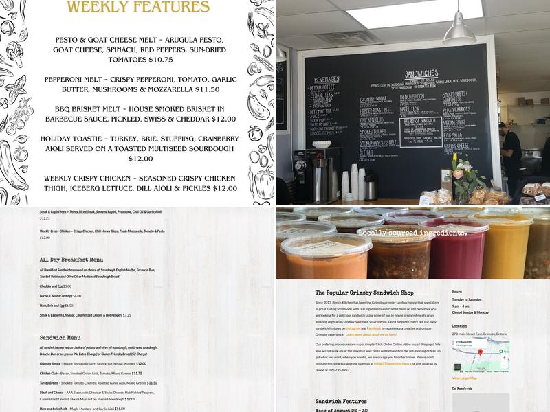 270 Bench Kitchen Menu