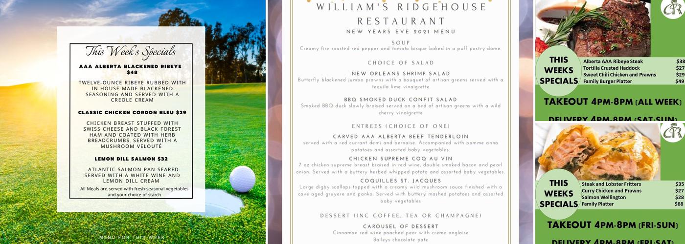 William's RidgeHouse Menu