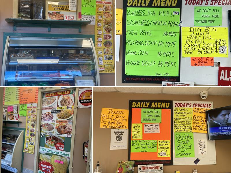 Pattie World Bakery Menu