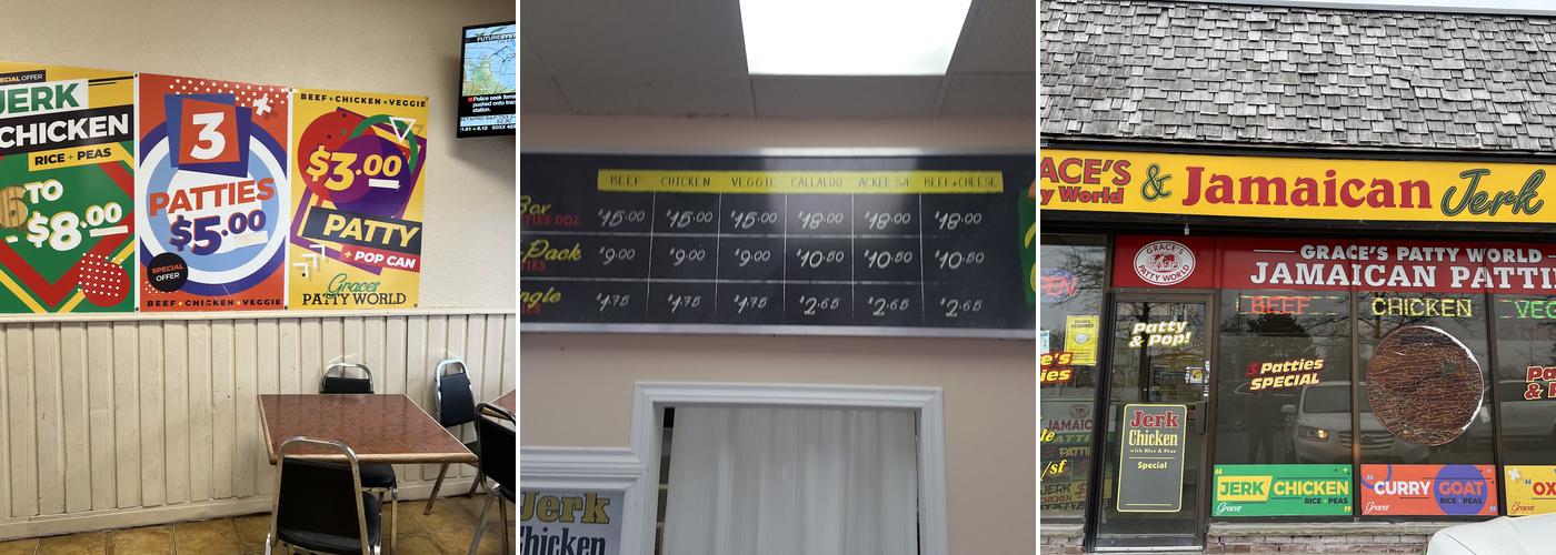 Grace's Patty World Menu