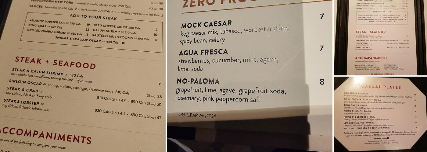 The Keg Steakhouse + Bar - Ajax Menu