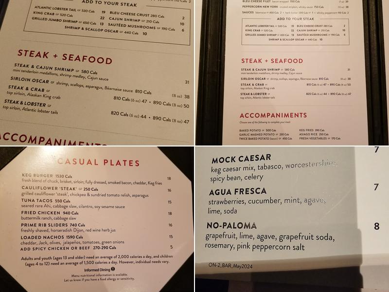 The Keg Steakhouse + Bar - Ajax Menu