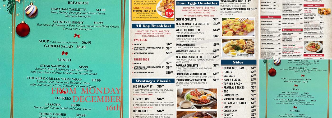 Westney Restaurant and Bar Menu