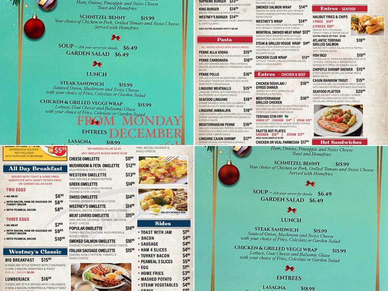 Westney Restaurant and Bar Menu