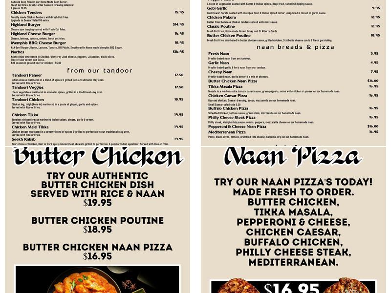 Atlantic Pub & Stay Menu